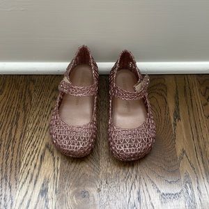 VGUC pink sparkle mini Melissa shoes girls size 10